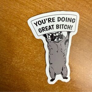 Motivational‎ Raccoon Sticker